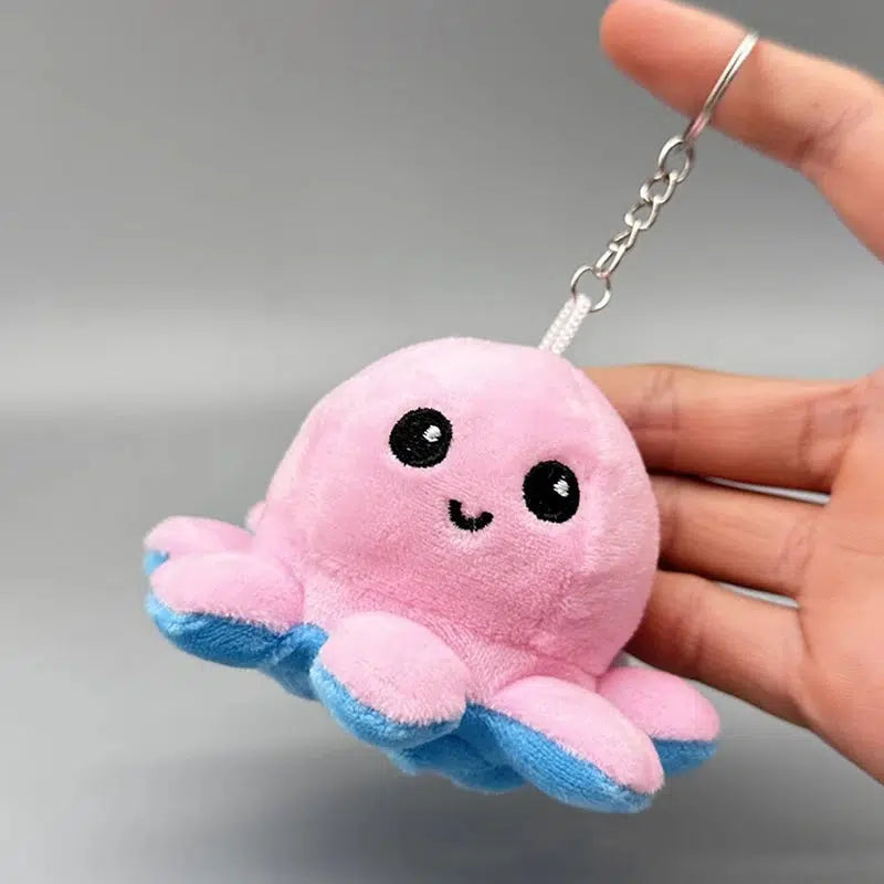 Mini Reversible Octopus Keychain Plush