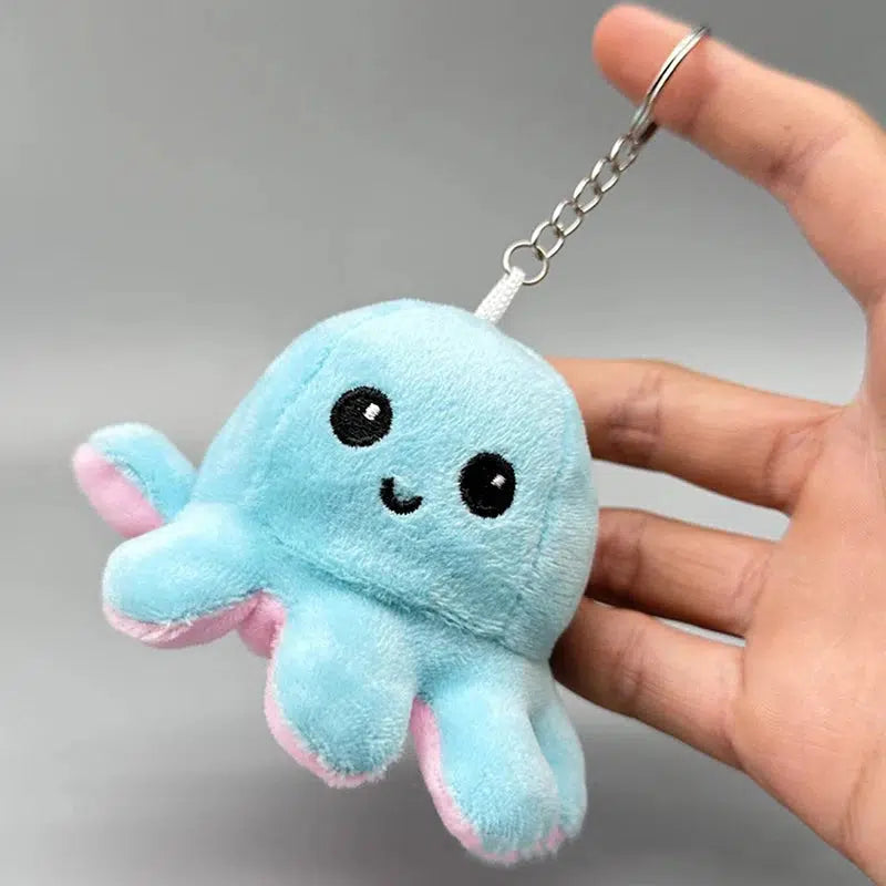 Mini Reversible Octopus Keychain Plush