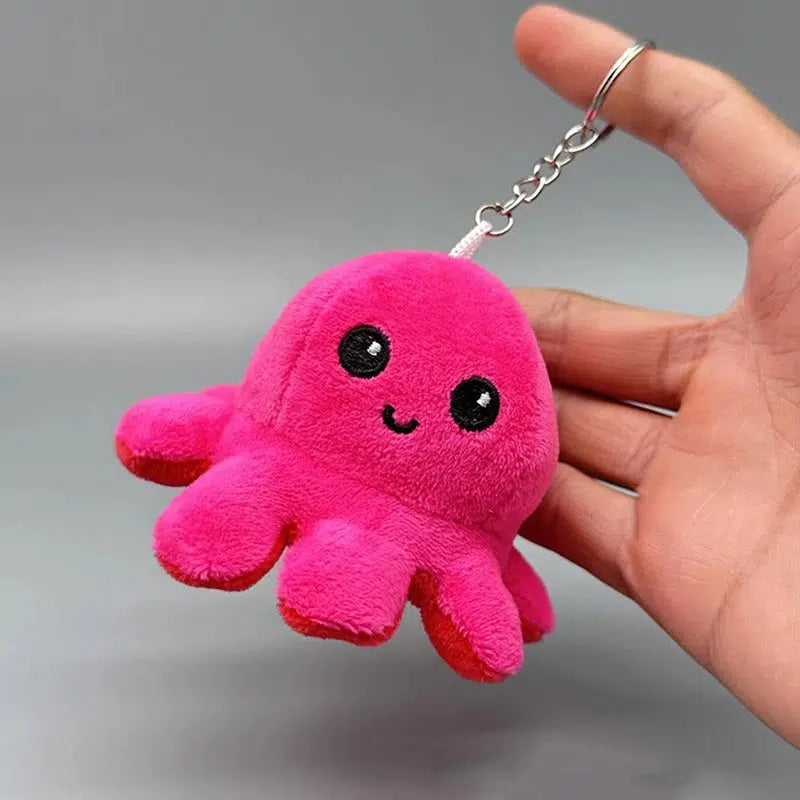 Mini Reversible Octopus Keychain Plush