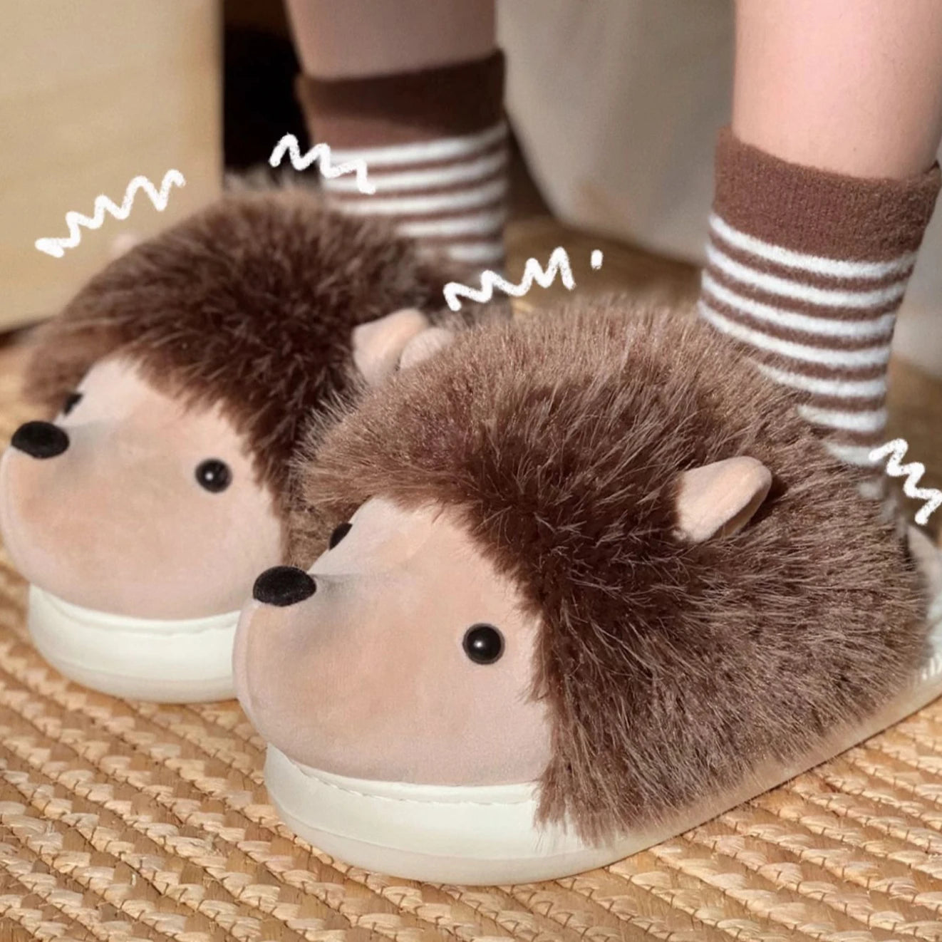 Fluffy Hedgehog Slippers