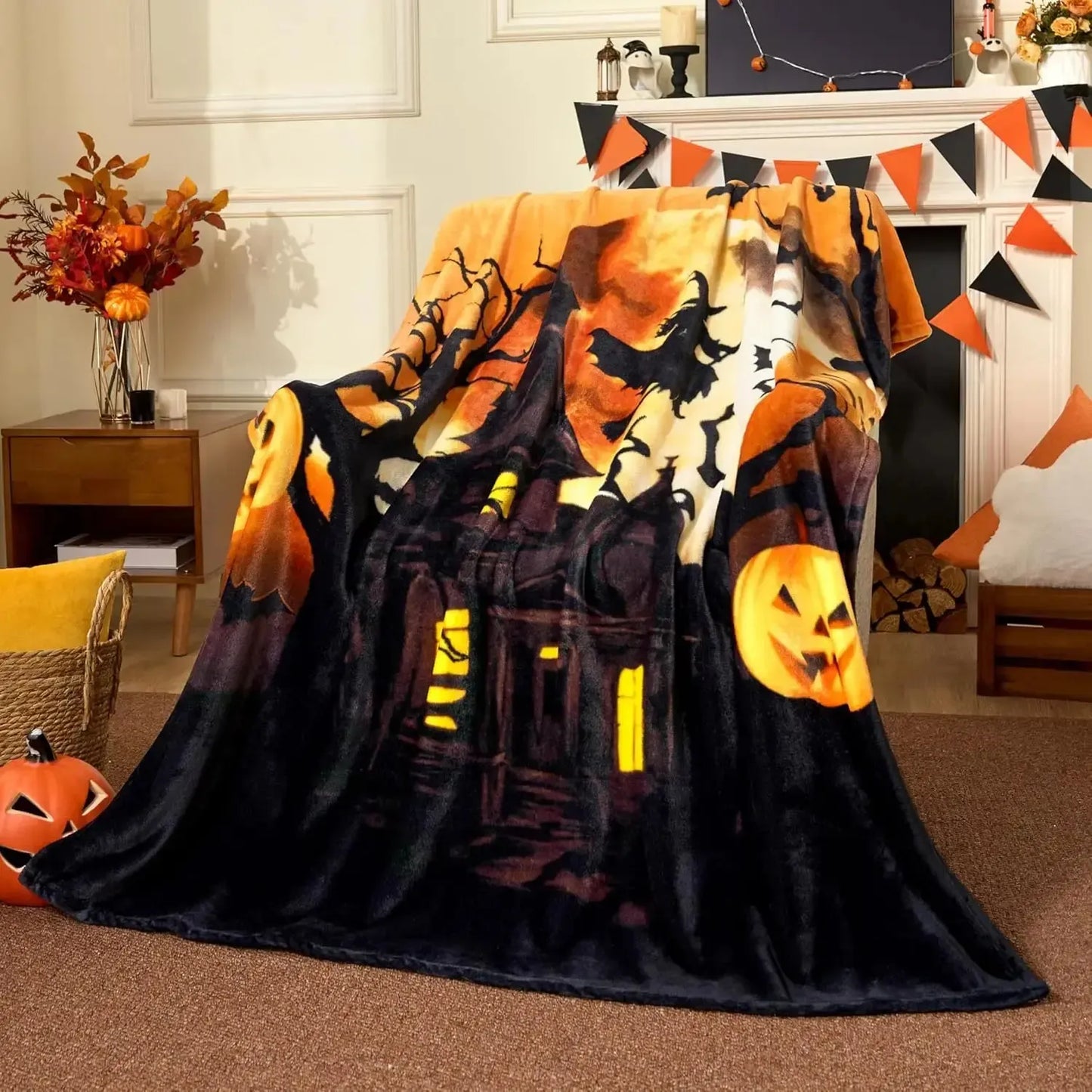 Halloween Throw Fleece Blanket