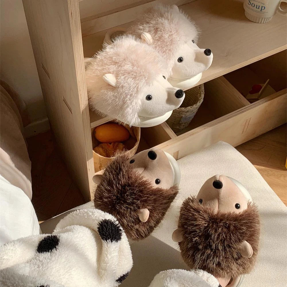 Fluffy Hedgehog Slippers