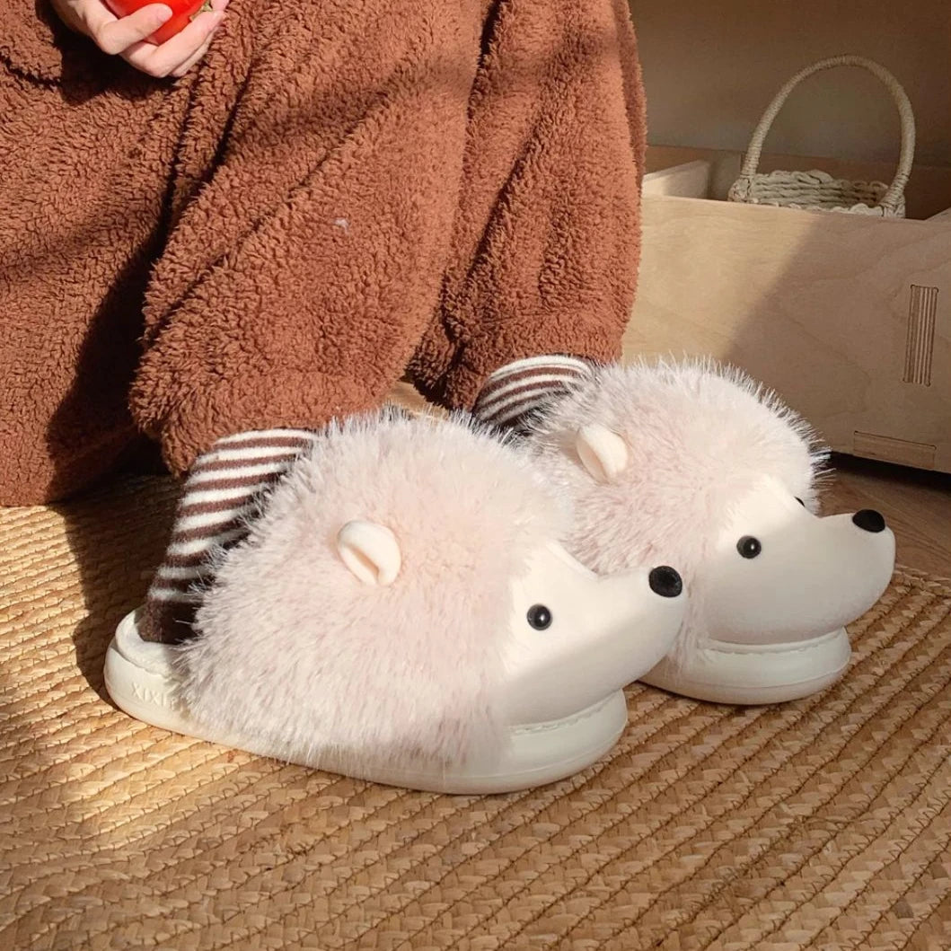 Fluffy Hedgehog Slippers