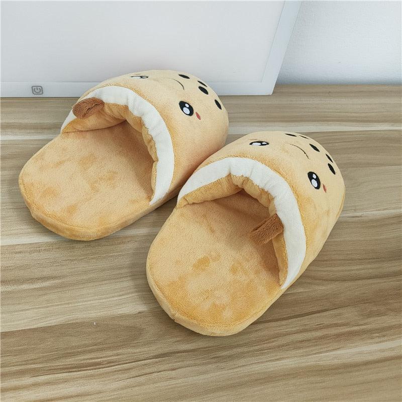 Bubble Tea Plush Slippers