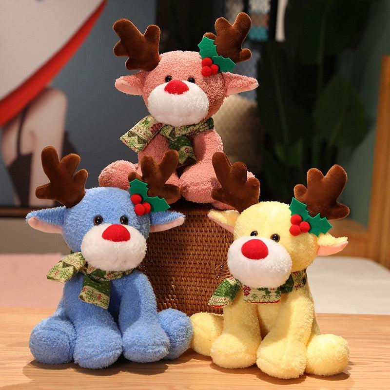 Coloured Reindeer Christmas Plush