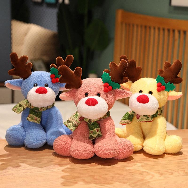 Coloured Reindeer Christmas Plush