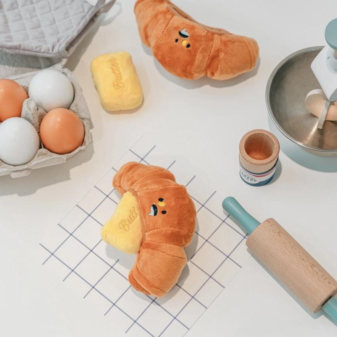 Croissant Plush Dog Toy