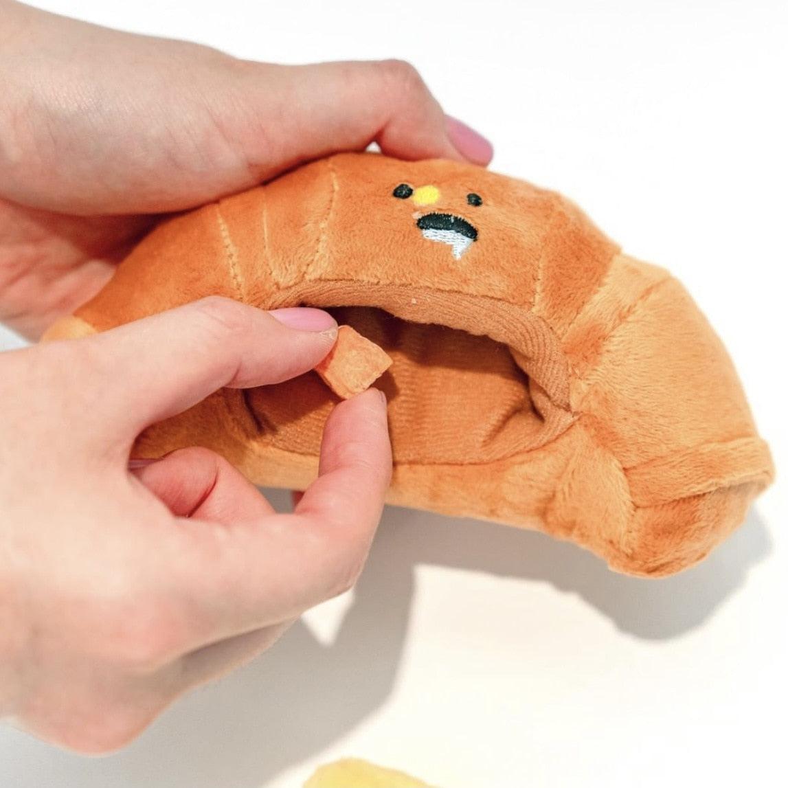 Croissant Plush Dog Toy