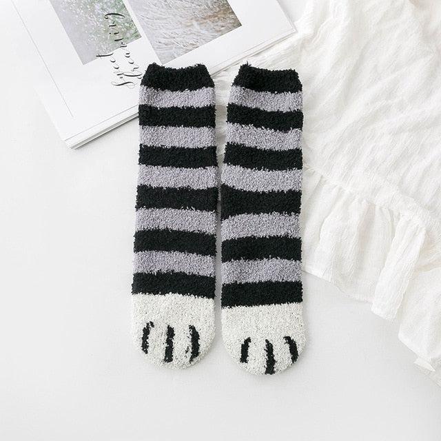 Fluffy Cat Paw Socks