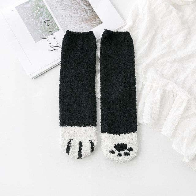 Fluffy Cat Paw Socks