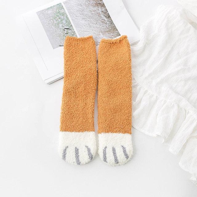 Fluffy Cat Paw Socks