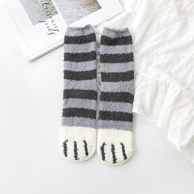 Fluffy Cat Paw Socks