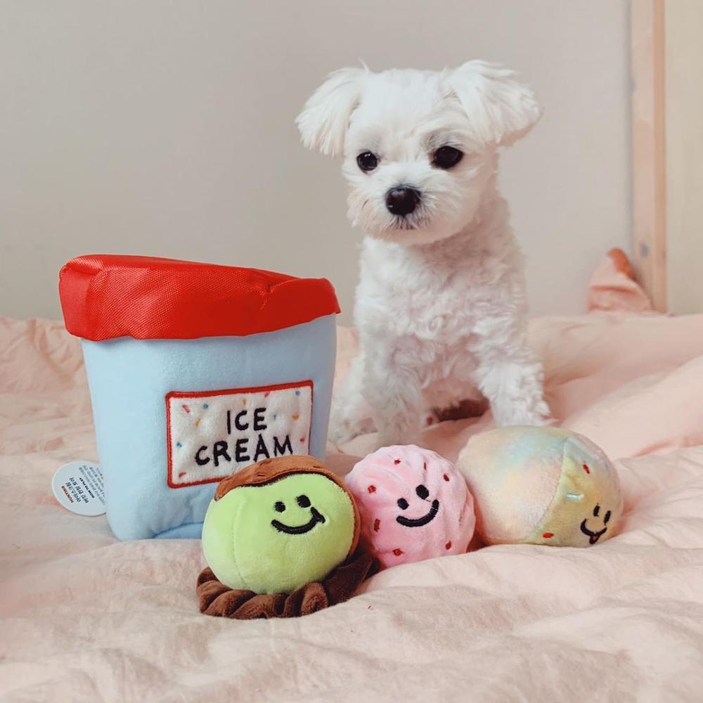 Ice Cream Plush Dog Toy