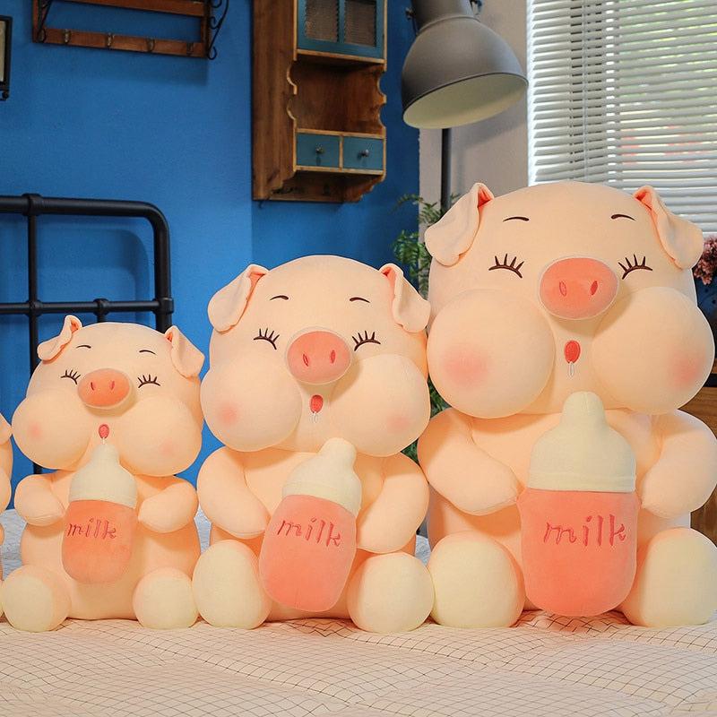 Milk Bottle Pig Plush