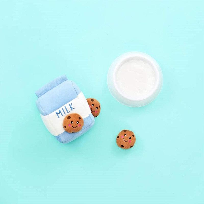 Milk & Cookies Plush Dog Toy