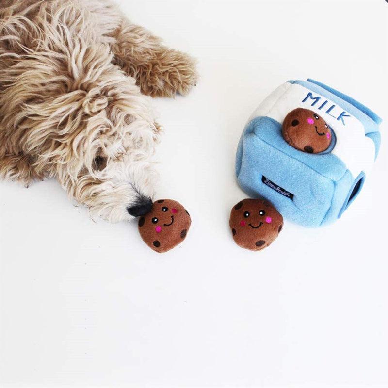 Milk & Cookies Plush Dog Toy