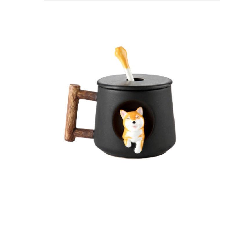Shiba Inu Ceramic Mug with Spoon