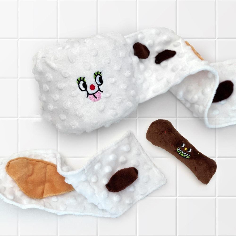 Toilet Paper Plush Dog Toy