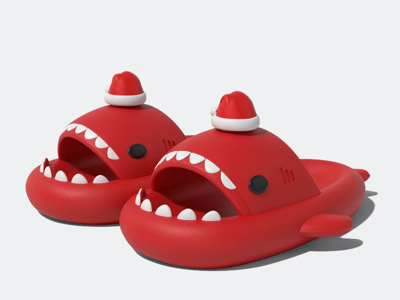 Christmas Shark Slippers