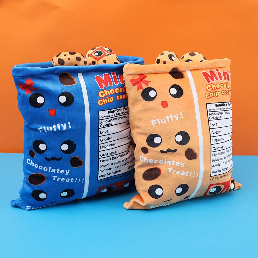45cm Chocolate Chip Cookies Plush Toy Cute Fluffy Snacks Hug Pillow Kids Birthday Gift Sofa Home Decor