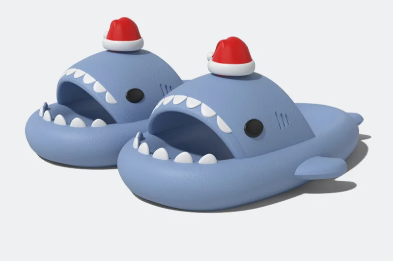 Christmas Shark Slippers