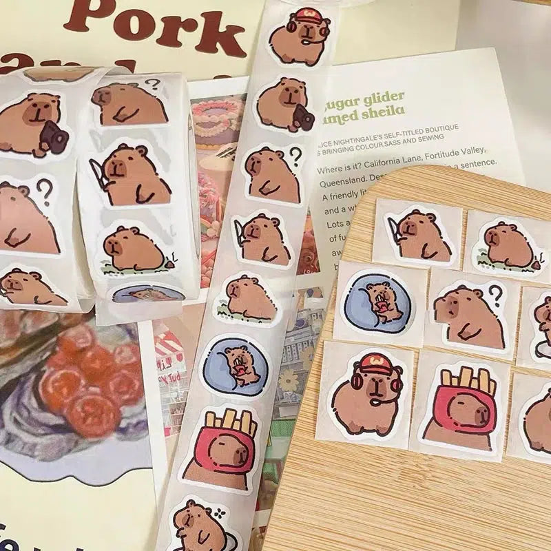 Capybara Sticker Example 500 x Capybara Stickers – Comfy Morning
