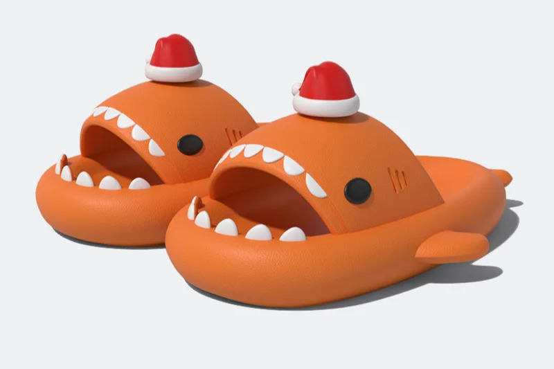 Christmas Shark Slippers