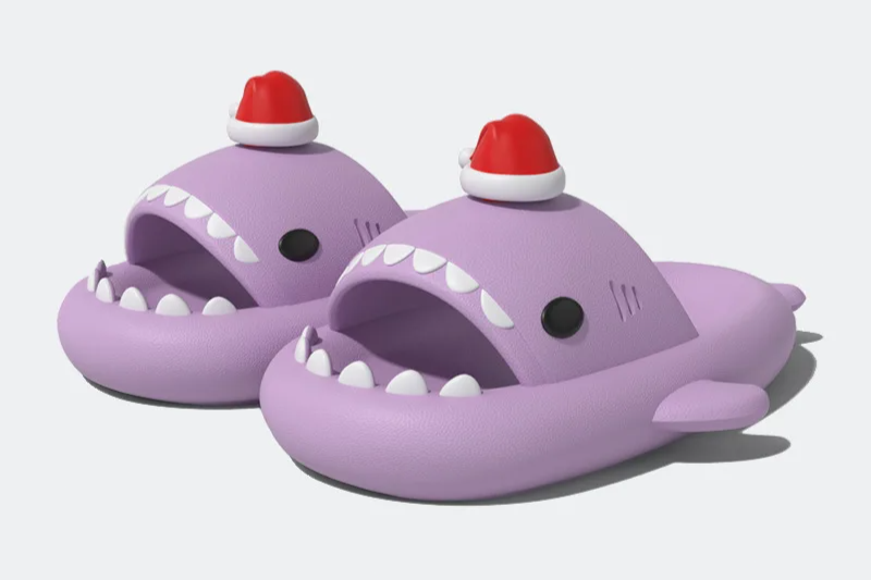 Christmas Shark Slippers