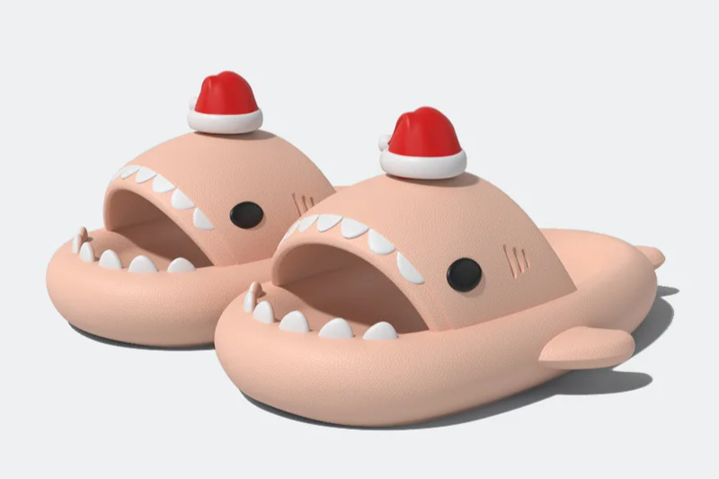Christmas Shark Slippers
