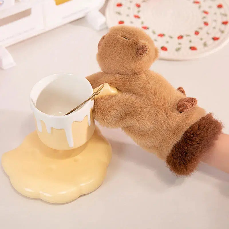Capybara Plush Gloves