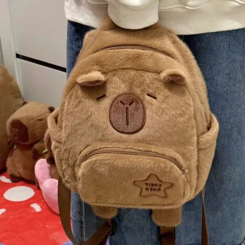Large Capybara Plush Backpack