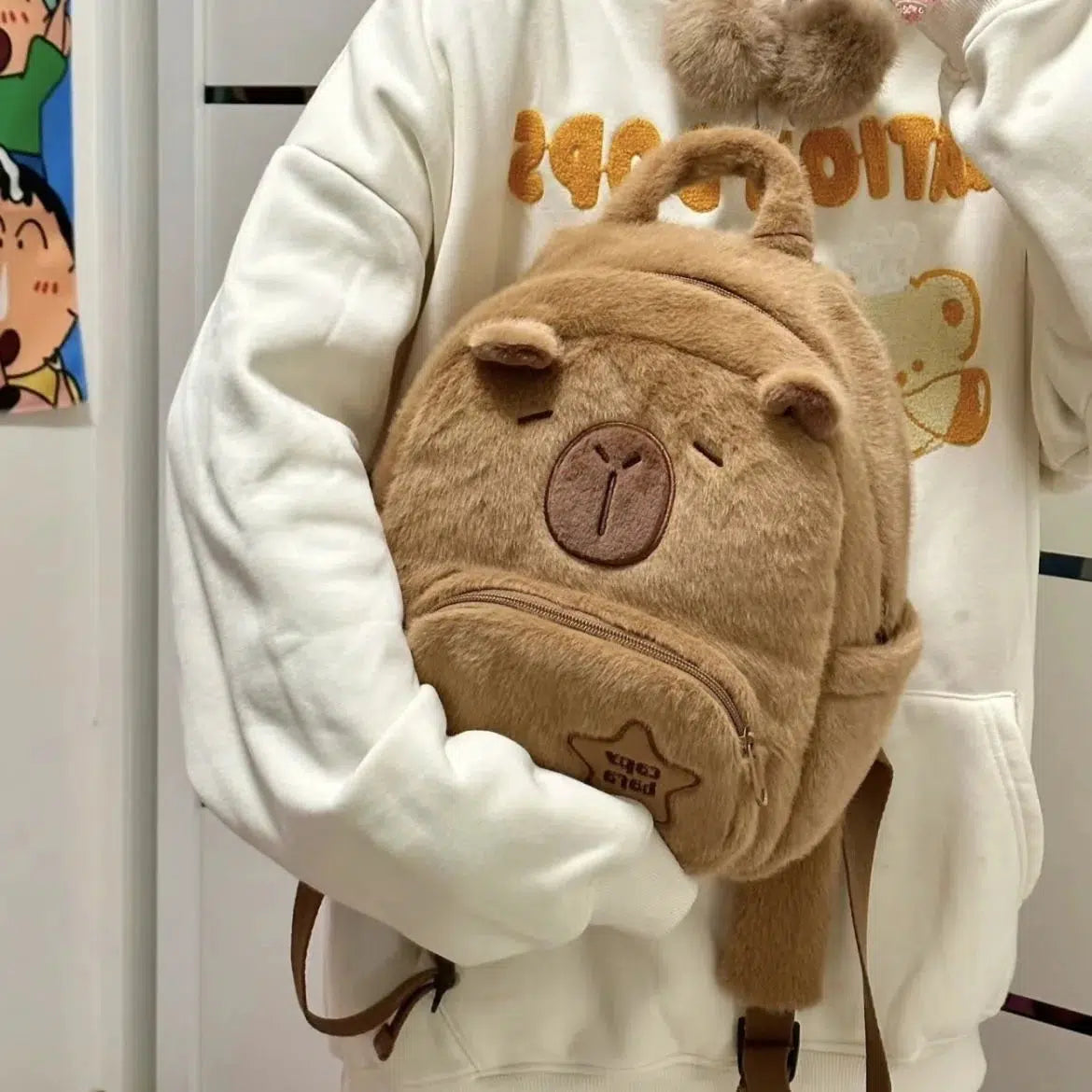 Large Capybara Plush Backpack