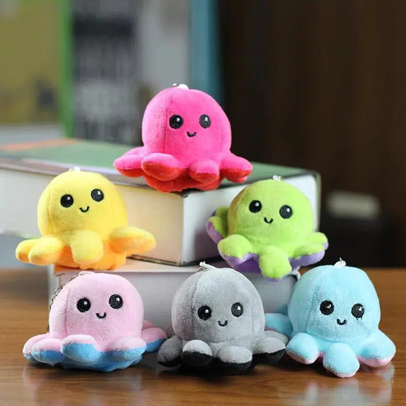 Mini Reversible Octopus Keychain Plush