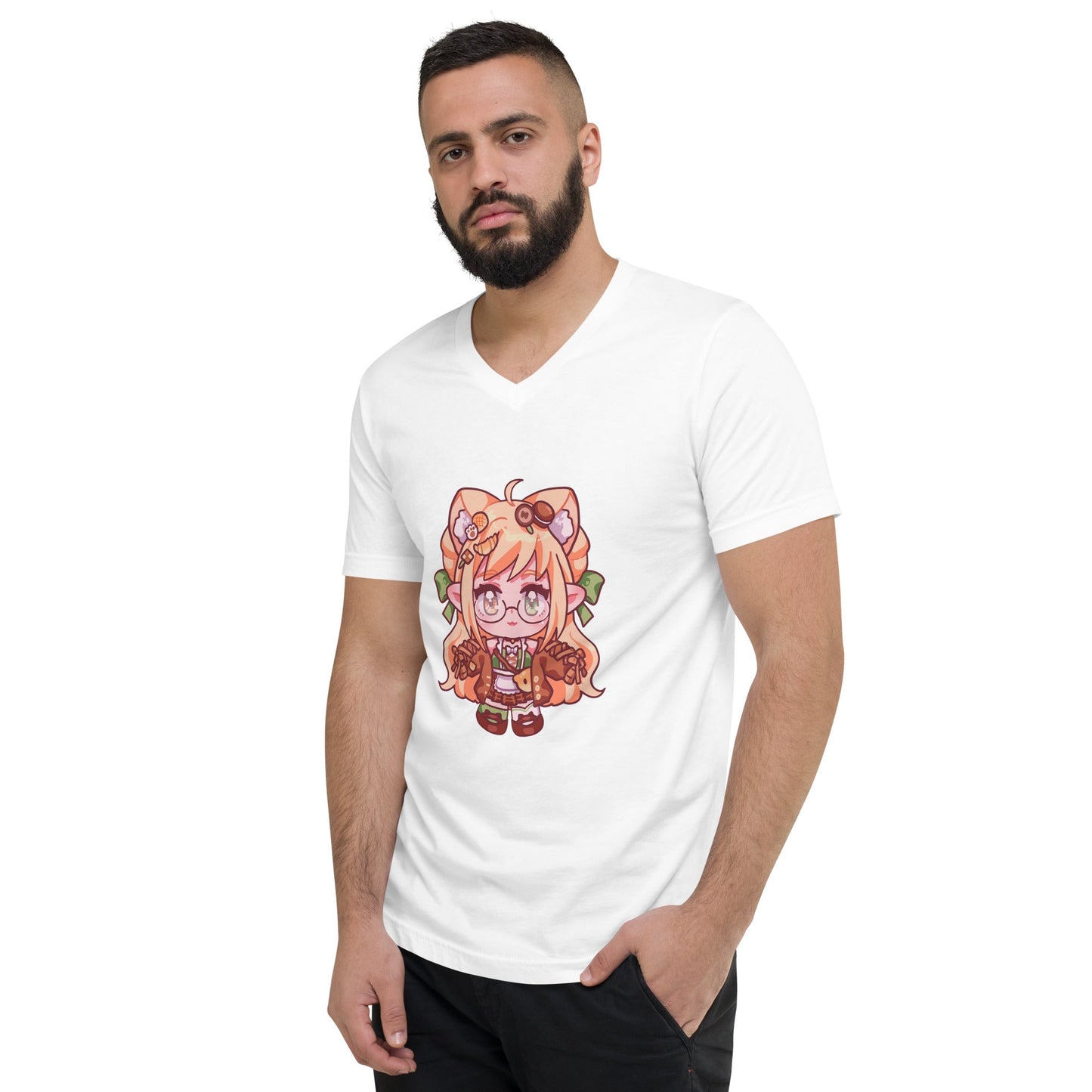 [Nekopan x CM] Chibi Nekopan Unisex V-Neck T-Shirt