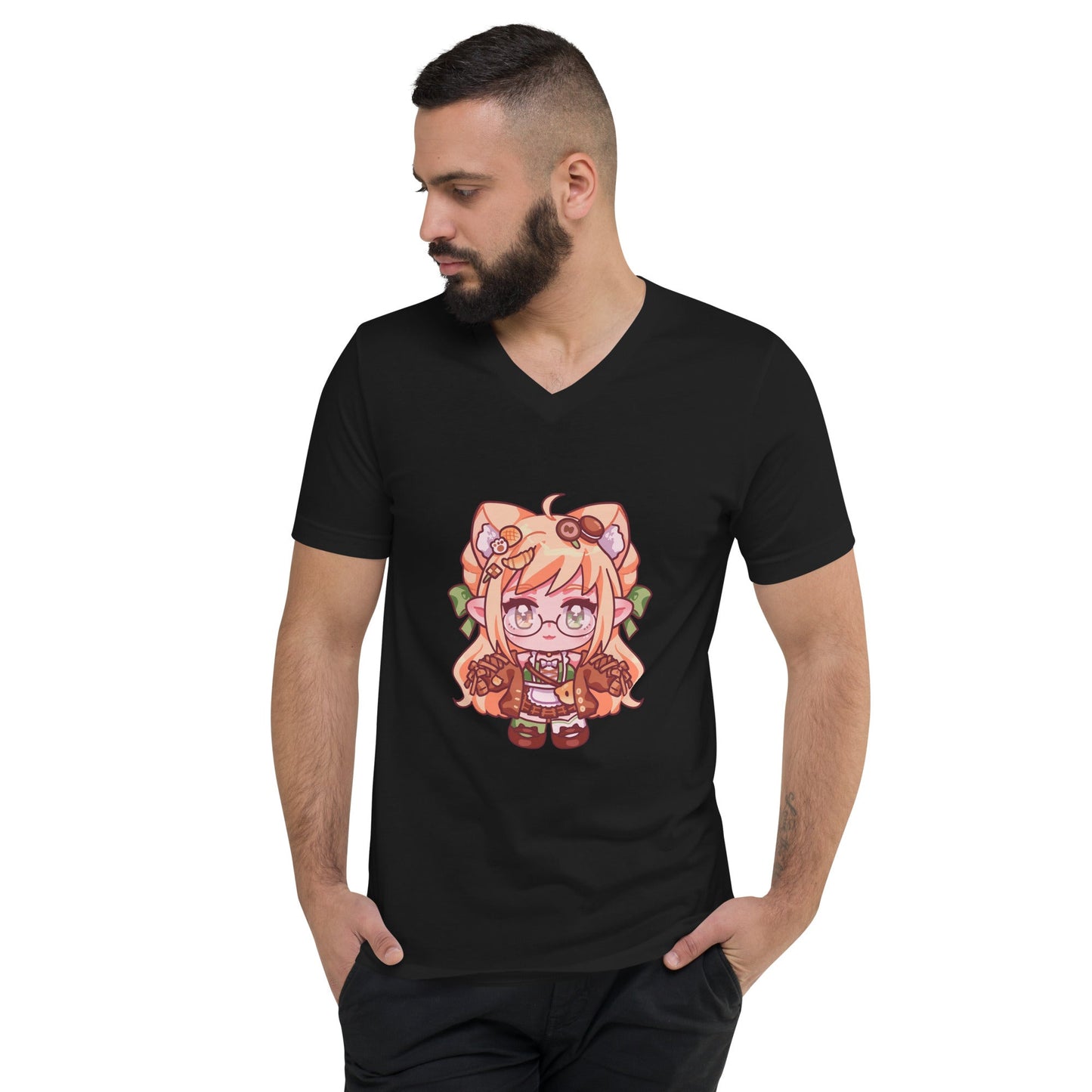 [Nekopan x CM] Chibi Nekopan Unisex V-Neck T-Shirt