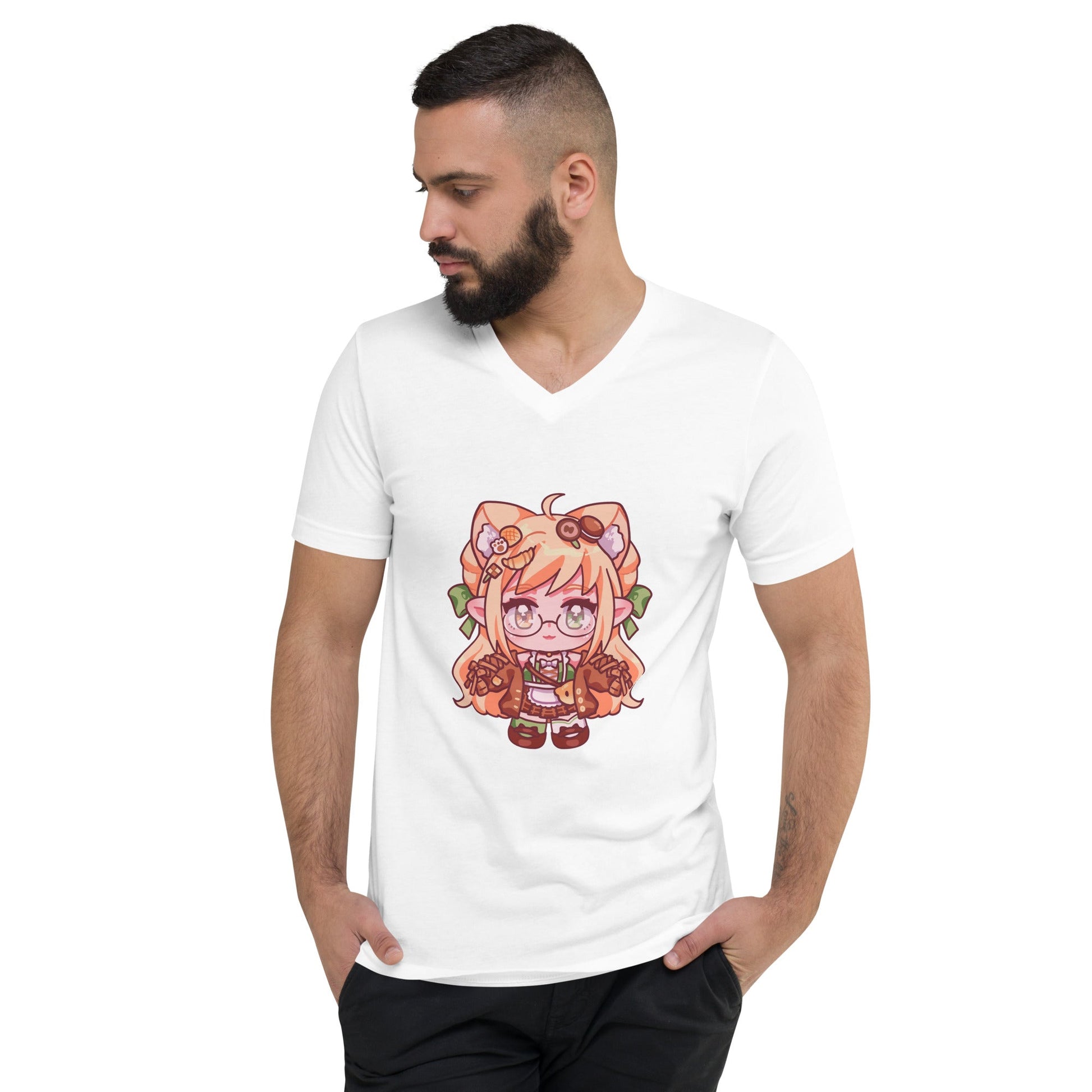 [Nekopan x CM] Chibi Nekopan Unisex V-Neck T-Shirt