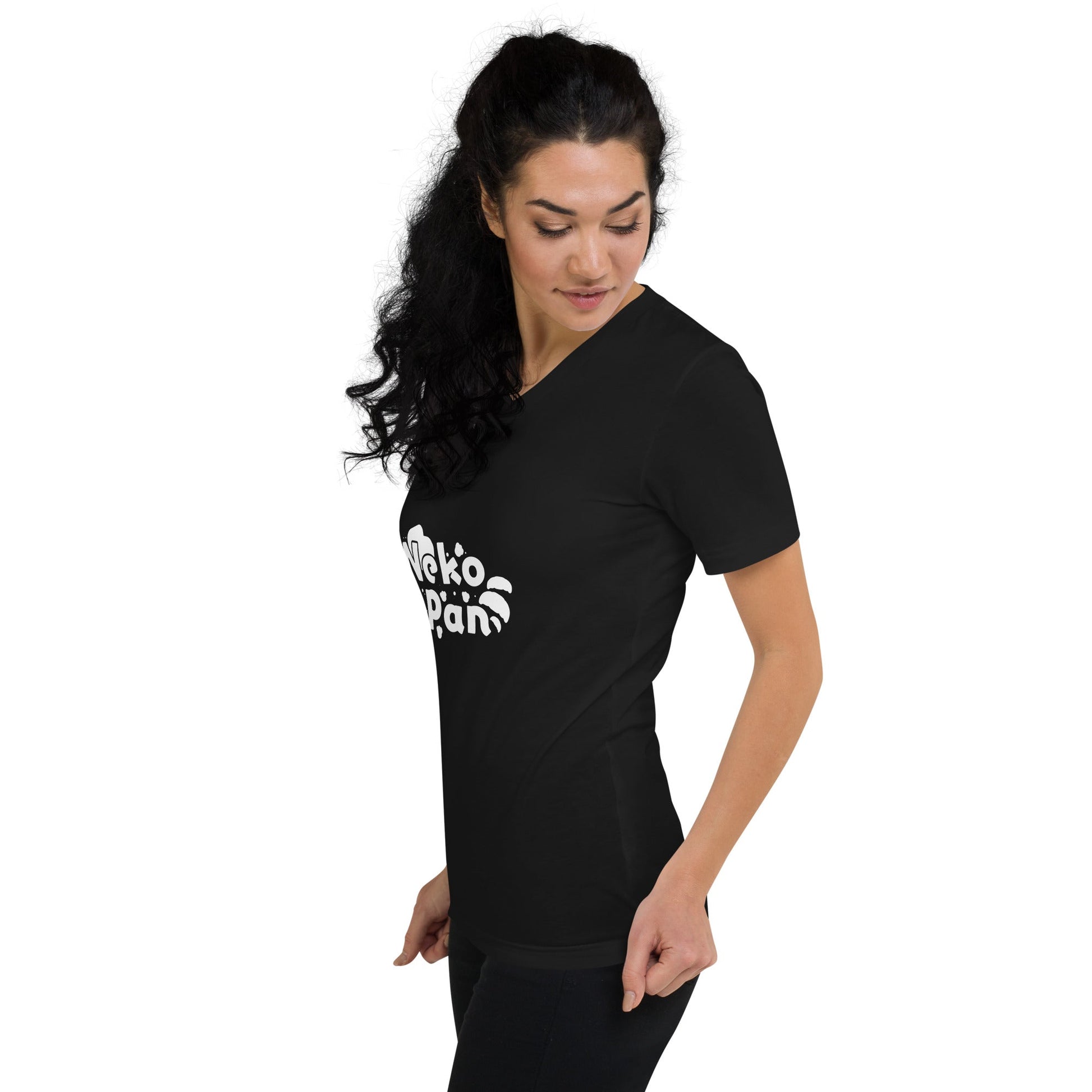 [Nekopan x CM] Nekopan Black & White Logo Unisex V-Neck T-Shirt