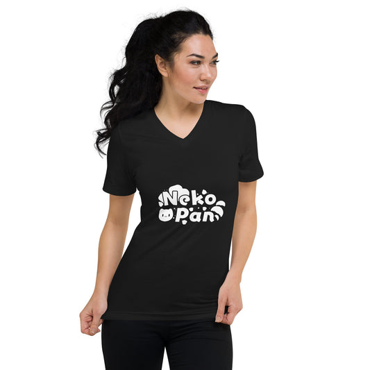 [Nekopan x CM] Nekopan Black & White Logo Unisex V-Neck T-Shirt