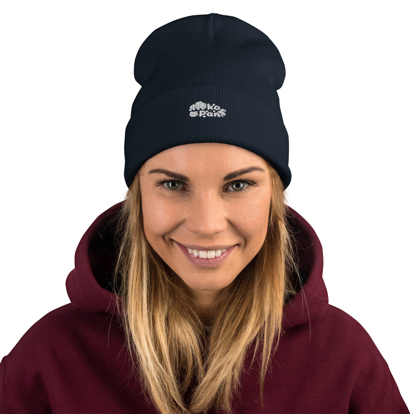 [Nekopan x CM] Nekopan White & Black Logo Embroidered Beanie
