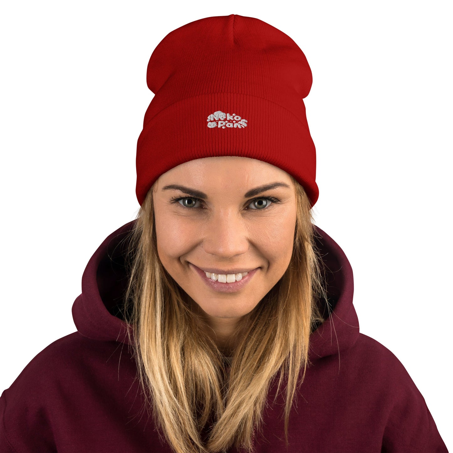 [Nekopan x CM] Nekopan White & Black Logo Embroidered Beanie