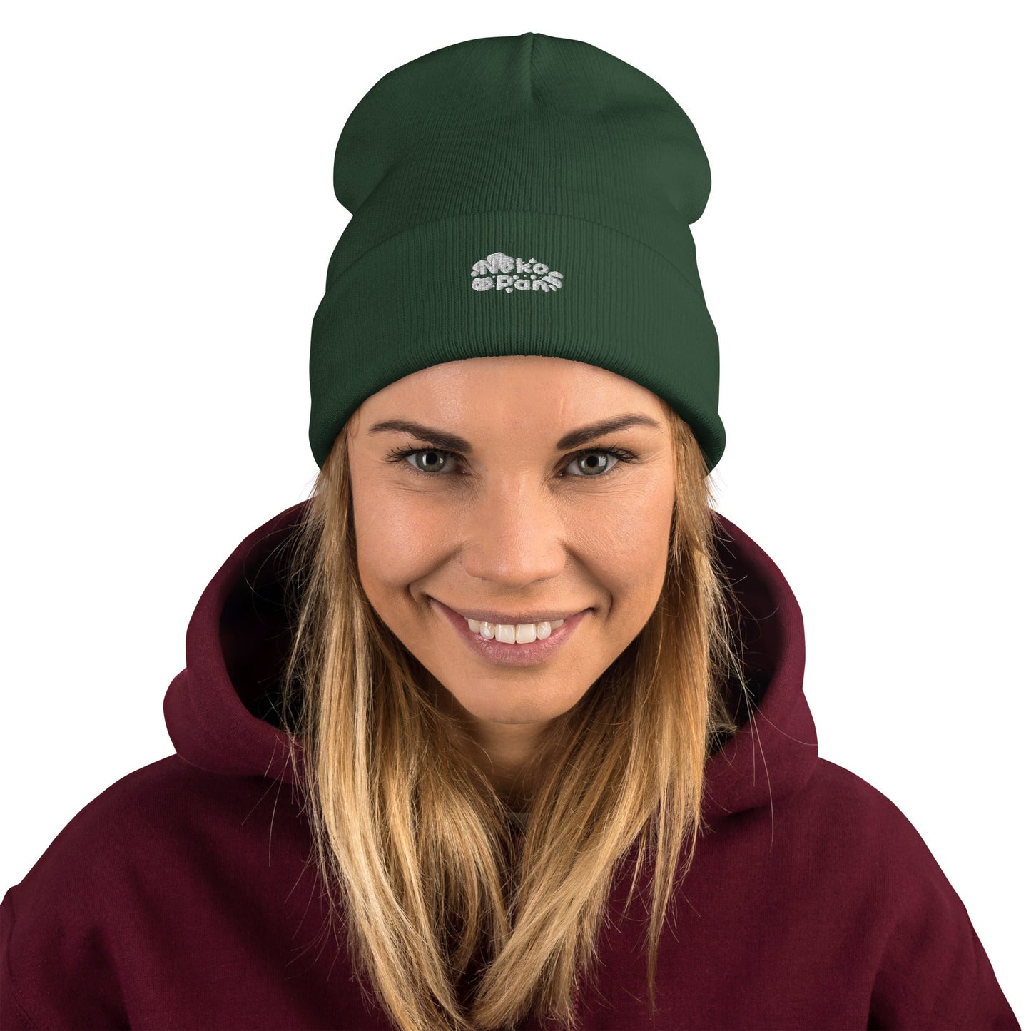 [Nekopan x CM] Nekopan White & Black Logo Embroidered Beanie
