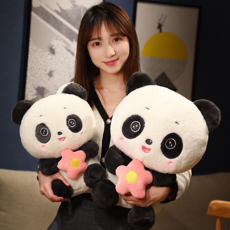 Panda with Flower Plush