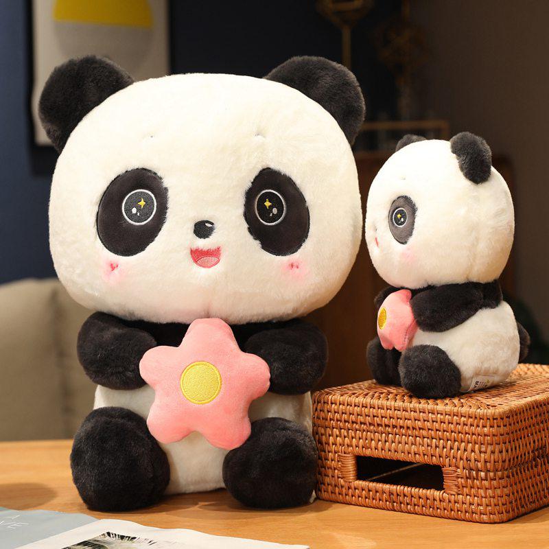 Panda with Flower Plush
