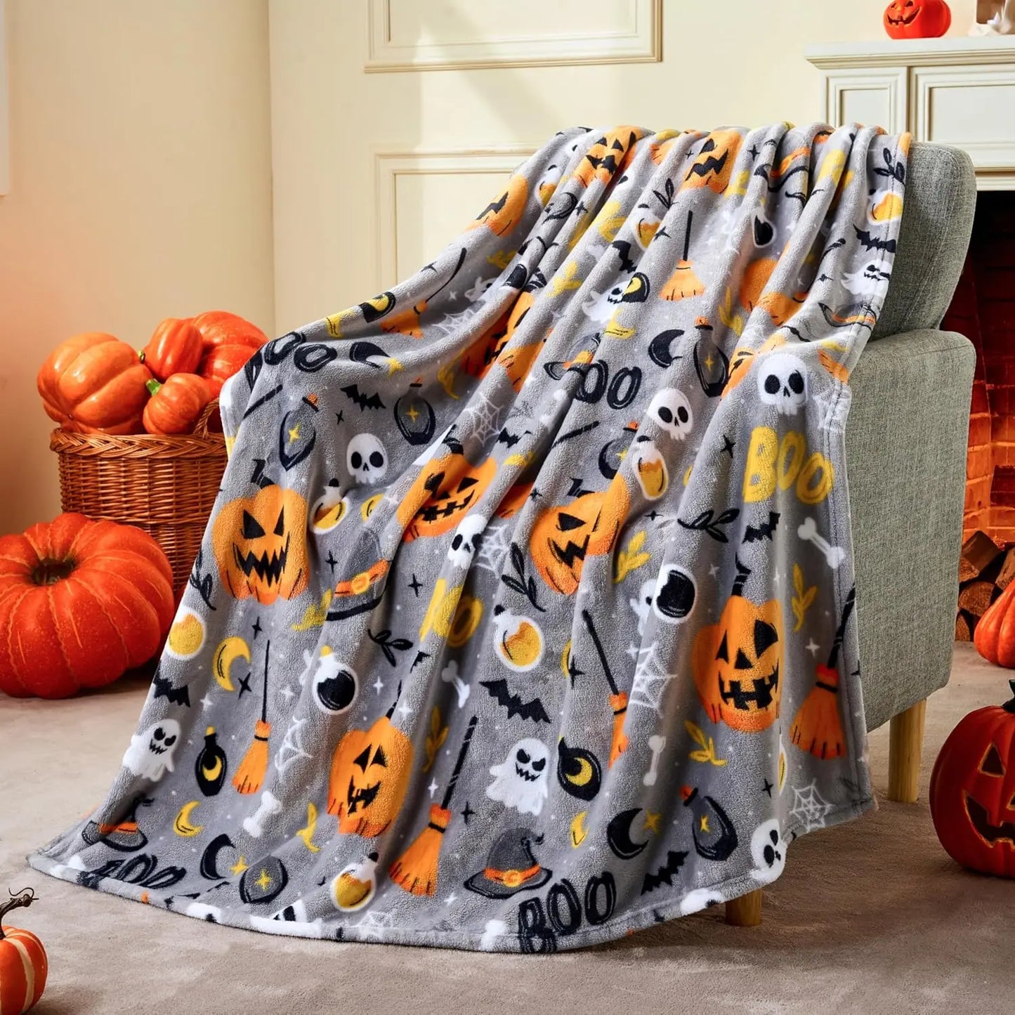 Halloween Throw Fleece Blanket