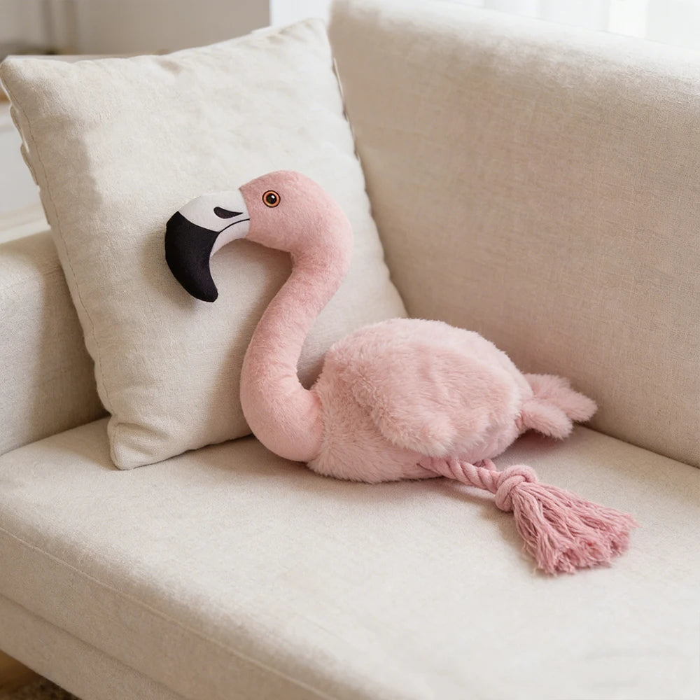 Flamingo Plush Dog Toy
