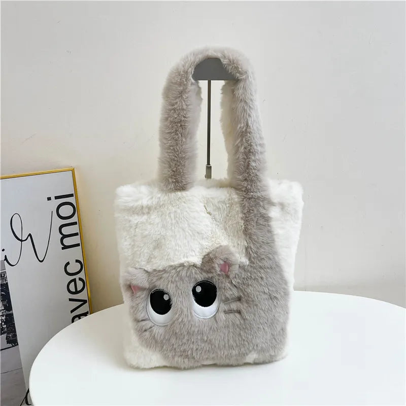 Cute Cat Shoulder Plush Bag