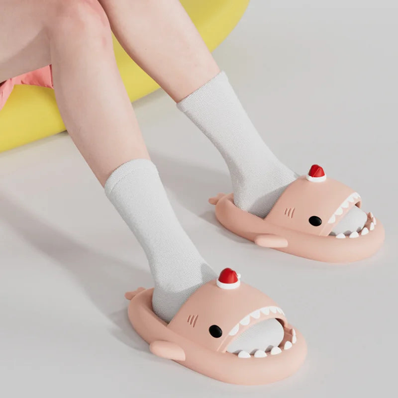 Christmas Shark Slippers