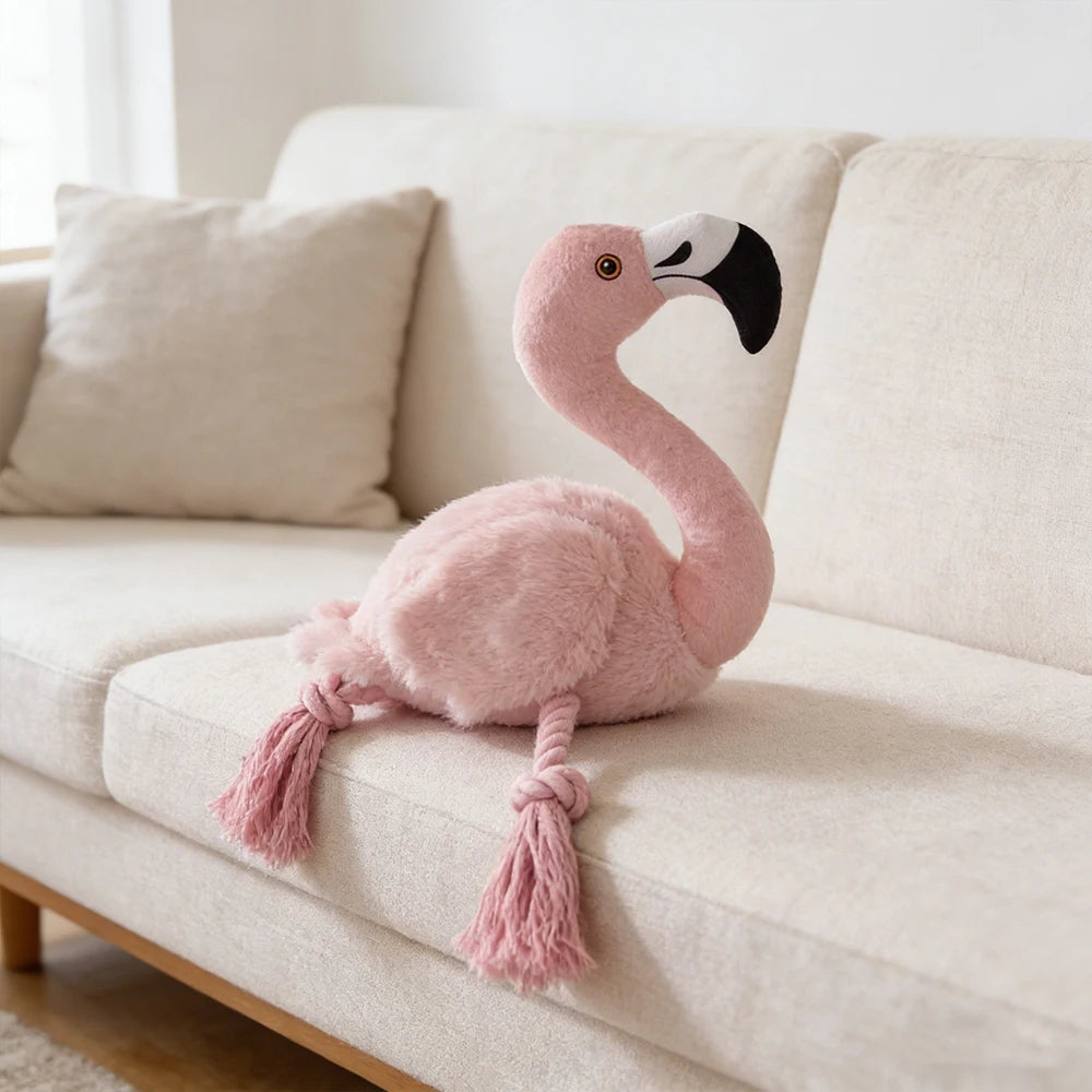 Flamingo Plush Dog Toy