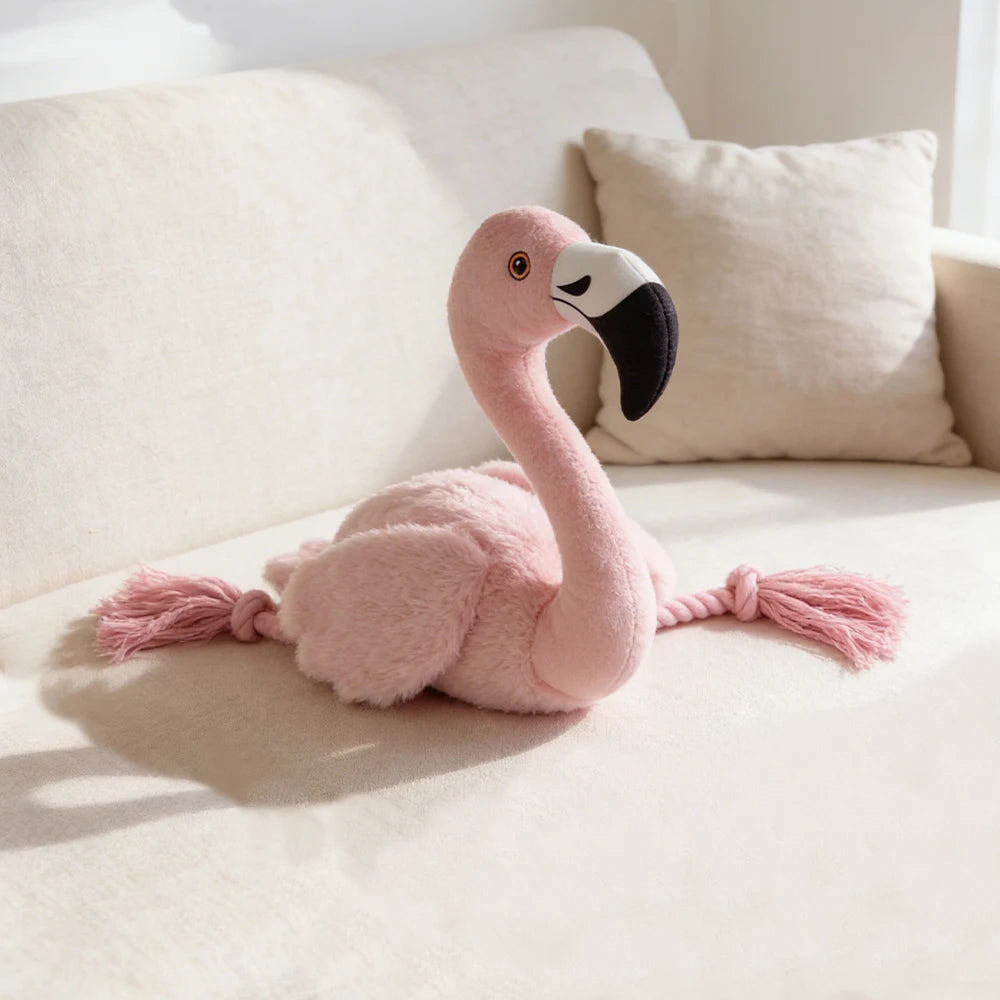 Flamingo Plush Dog Toy