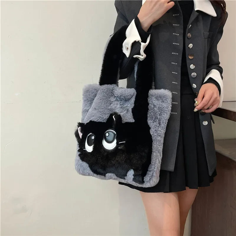 Cute Cat Shoulder Plush Bag